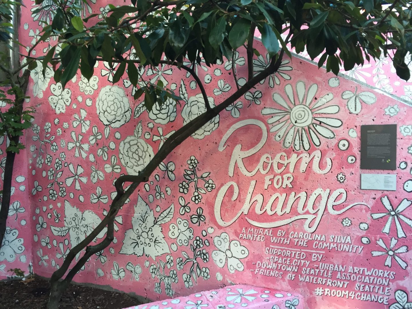 Room For Change Mural on the Pike Street Hill Climb between Western Avenue and Alaskan Way.