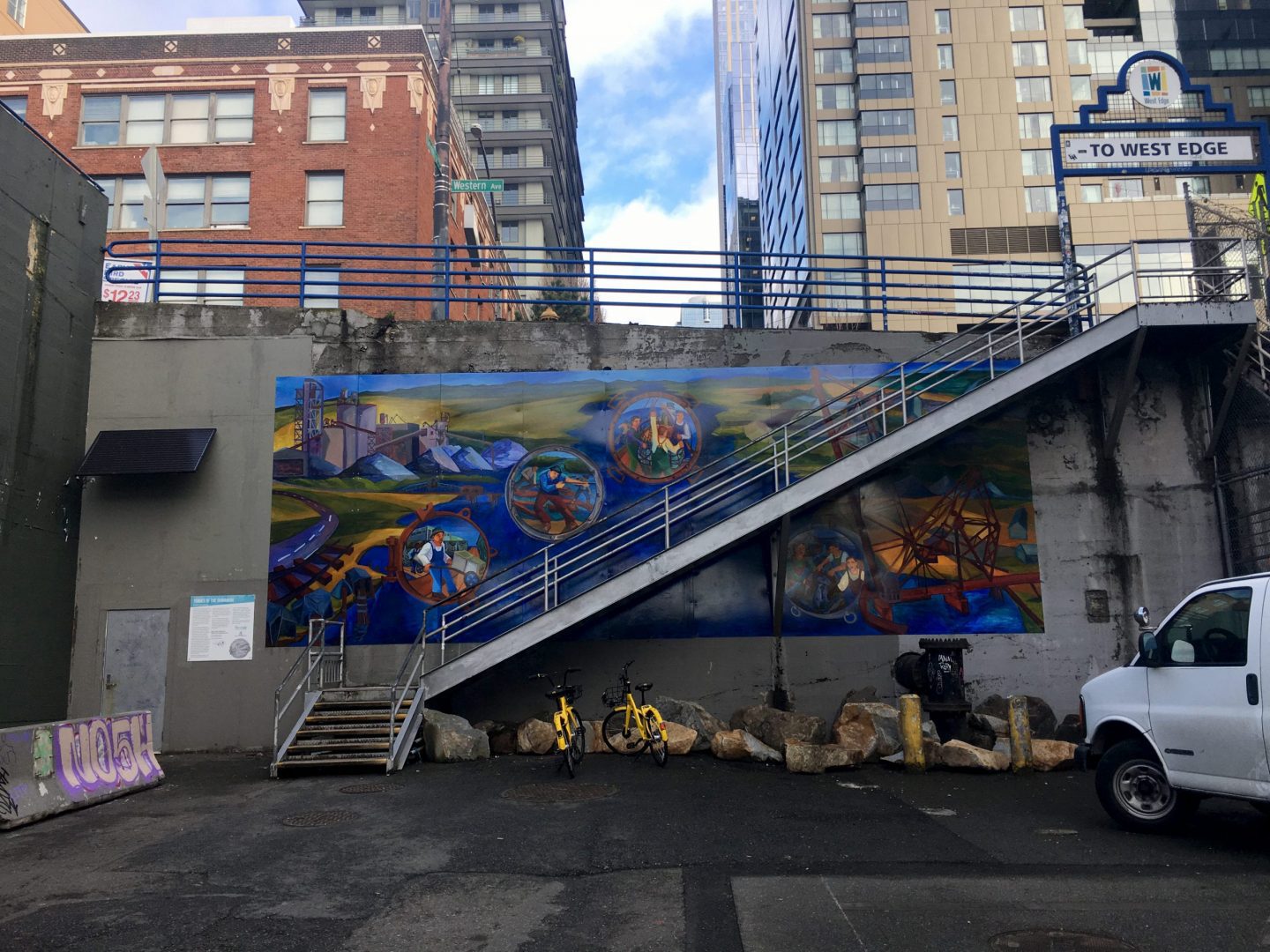 Trades of the Duwamish mural on Union Street