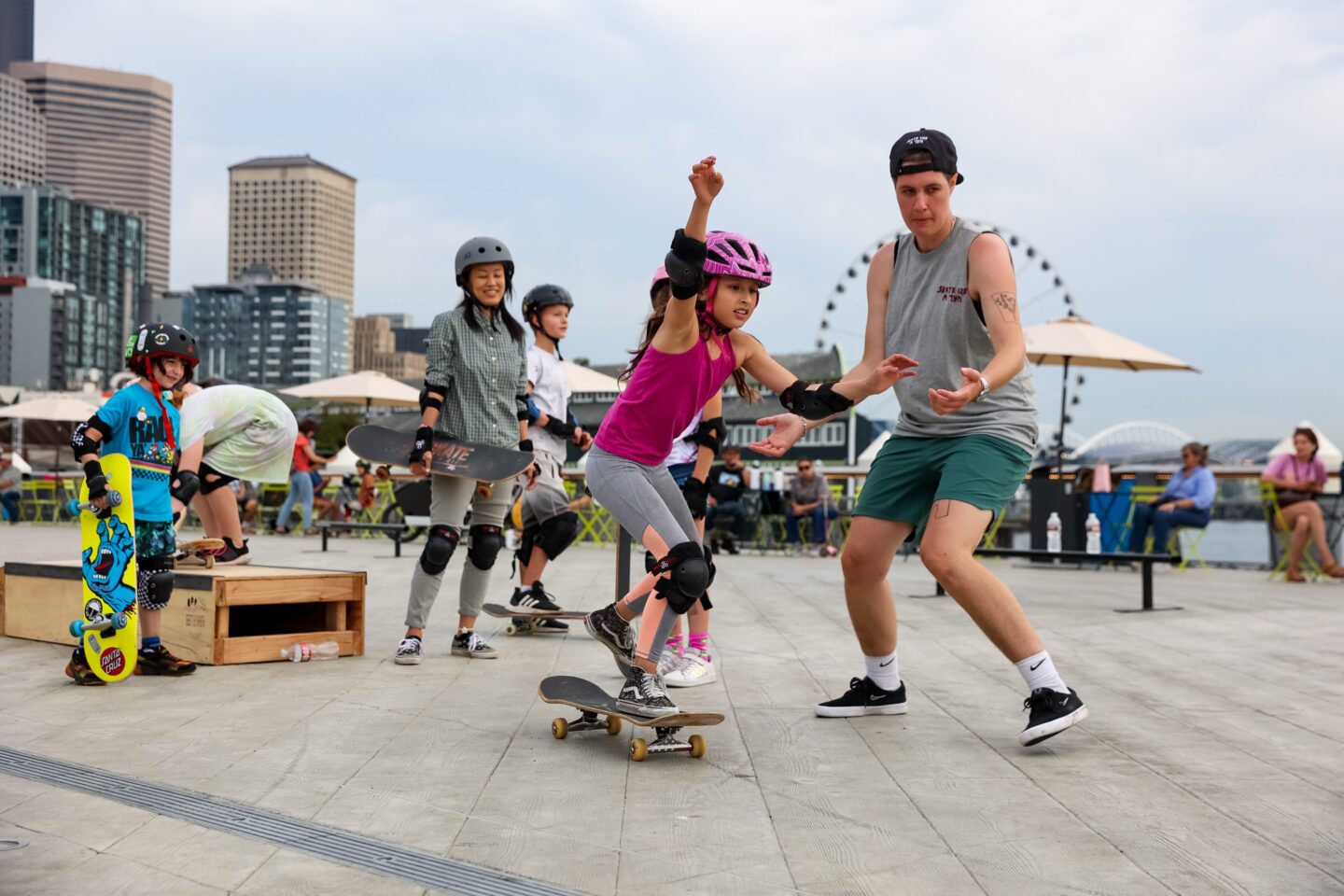 Skate Like a Girl happens on select Tuesdays this summer at Pier 62. Photo by Adam Lu.